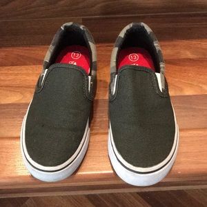 Boys omega size 13 gray slip on shoes.